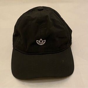 Adidas Originals Relaxed Nylon Black Trefoil Strapback Hat Cap